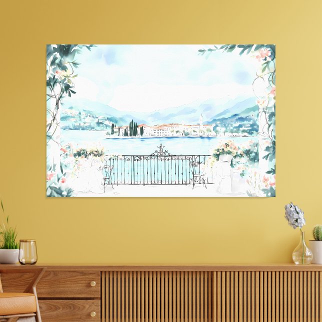 Romantischer Blick auf den Comer See Leinwanddruck (Insitu (Wohnzimmer))