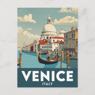 Romantischer Blick auf den Kanal von Venedig Postkarte