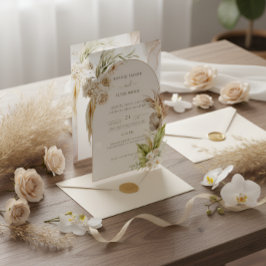 Romantischer Blumen-Charm-Creme- und Brauner Einla Save The Date