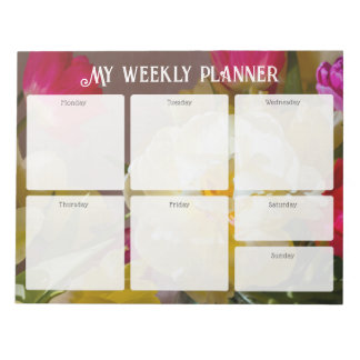 Romantischer Blumen-Wochenplaner Notizblock