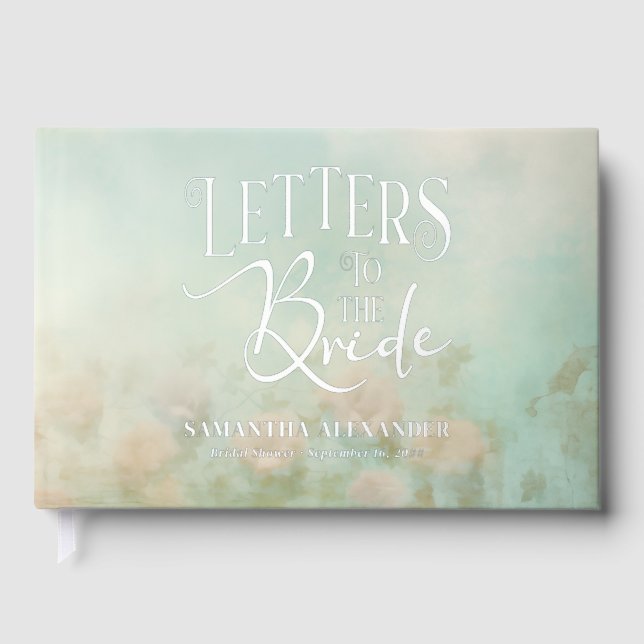 Romantischer Blumenbrief an die Braut Elegant Mode Gästebuch (Vorderseite)