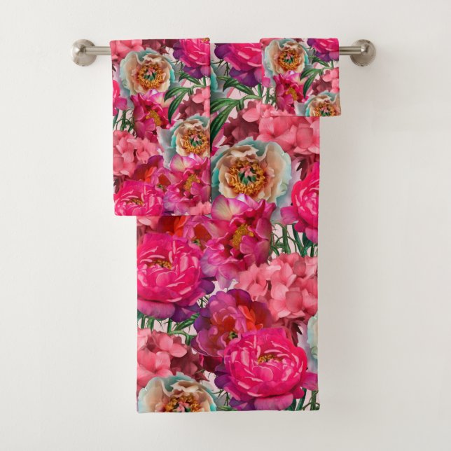 Romantischer Blumengarten Badhandtuch Set (Insitu)
