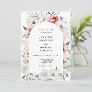Romantischer Blumengarten Elegante Hochzeit Einladung