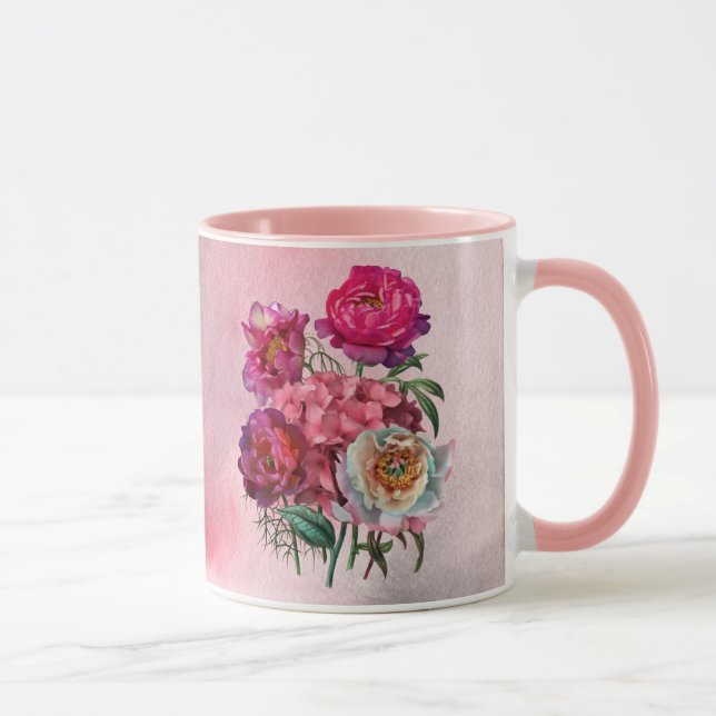 Romantischer Blumengarten Tasse (Rechts)