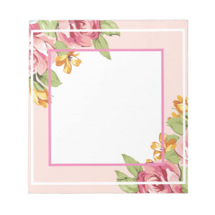 Romantischer Blumenkommentar Notizblock