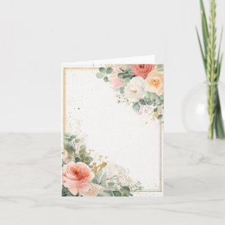 Romantischer Blumenrahmen mit goldenen Details