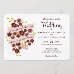 Romantischer Blumensong von Solomon Hochzeit Einla Einladung