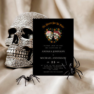 Romantischer Blumenzucker Skull Dia de Los Muertos Einladung