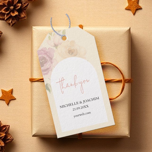 Romantischer Blush Boho Floral Watercolor Geschenkanhänger (Von Creator hochgeladen)