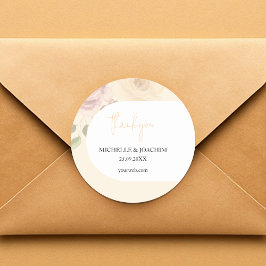 Romantischer Blush Boho Floral Watercolor Runder Aufkleber