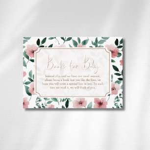 Romantischer Blush-Grün-Blumen-Gold-Bücher Für Bab Begleitkarte