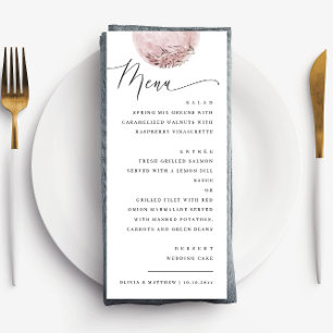 Romantischer Blush Moon Celestial Wedding Dinner Menükarte