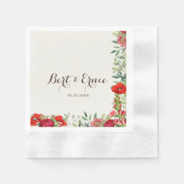Romantischer Botanischer Hochzeitcocktail Serviette