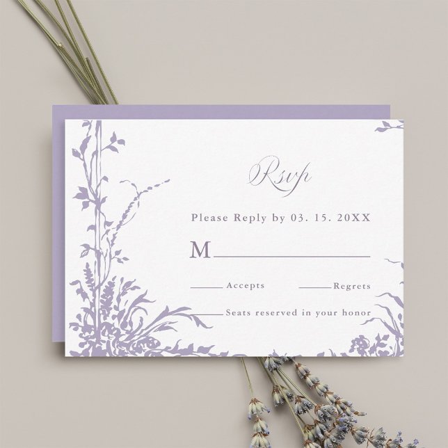 Romantischer botanischer Torbogen-Garten-Lavendel- RSVP Karte (Von Creator hochgeladen)