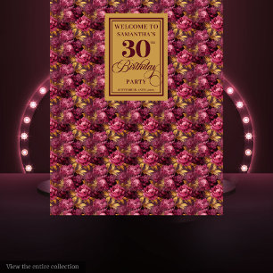 Romantischer Burgund Blush Gold Boho 30. Geburtsta Wandteppich