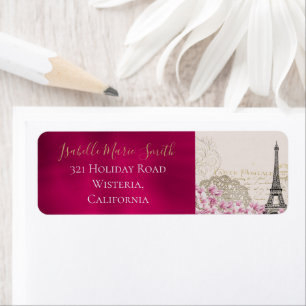 Romantischer Burgund Paris Eiffelturm Rosa Blüten