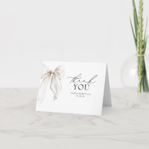 Romantischer Chic Elegant White Bow Vielen Dank Dankeskarte