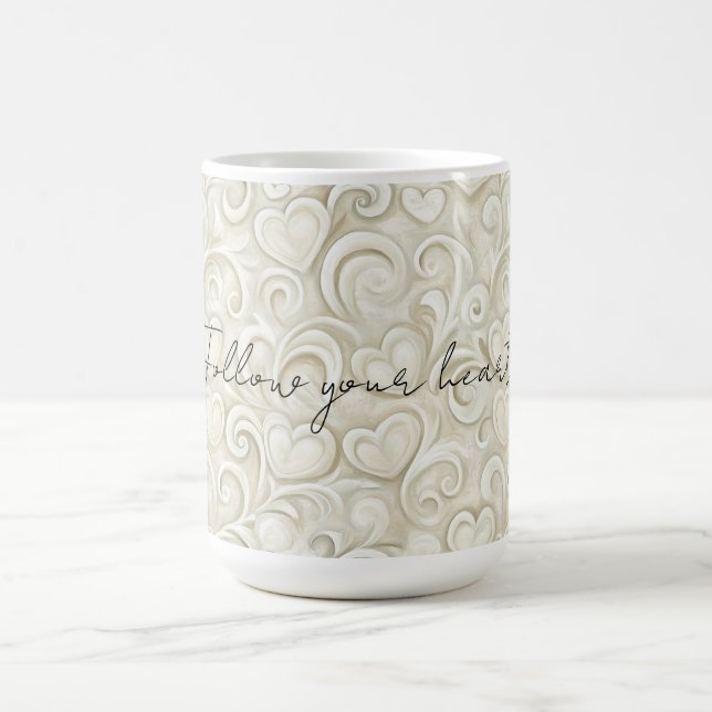 Romantischer Chic Herz Wirbel Kaffeetasse (Mittel)