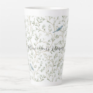 Romantischer Chic Hübsche Blaue Vögel Blumen Milchtasse