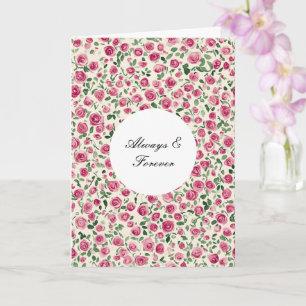 Romantischer Chic Pink Roses Floral Forever Love Karte