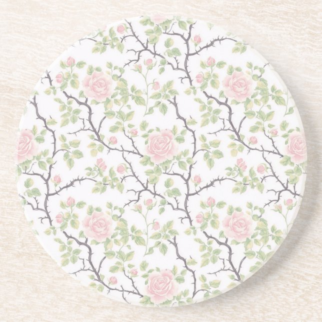 Romantischer Chic Rosa Blüten Getränkeuntersetzer (Vorne)