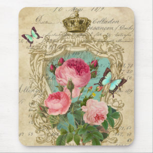 Romantischer Chic-viktorianische Art-Rosen Mousepad