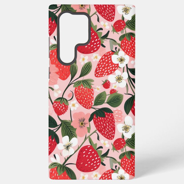 Romantischer Cotattecore Erdbeere Botanischer Gart Samsung Galaxy Hülle (Rückseite)