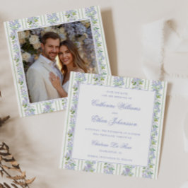 Romantischer Cottage-Blumenrahmen Hochzeit Save The Date