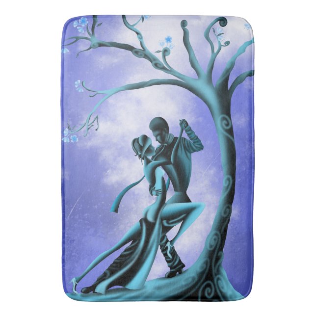 Romantischer Couple Dance Tango Bath Mat Badematte (Vorderseite Vertikal)