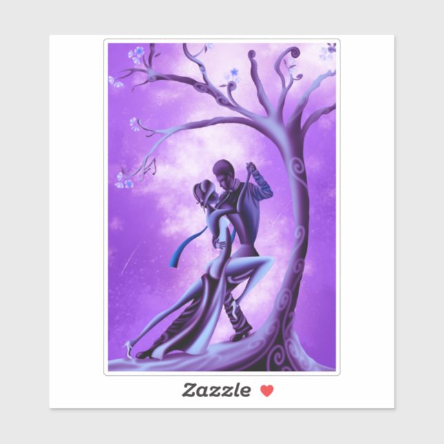 Romantischer Couple Dance Tango Sticker (Blatt)