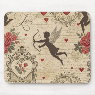 Romantischer Cupid viktorianische Kalligrafie Vale Mousepad