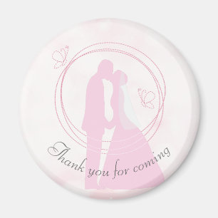 Romantischer Dreamy Pink Wedding Couple Curling Te Magnet