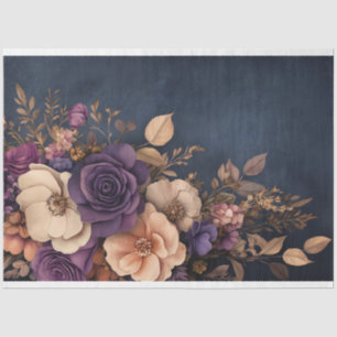 Romantischer dunkler, melancholischer Blumenstrauß Seidenpapier