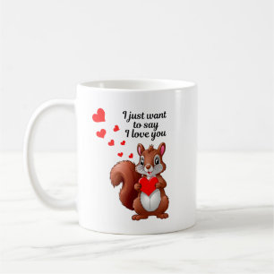 Romantischer Eichhörnchen-Becher - Ich liebe dich Kaffeetasse