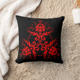 Romantischer, eleganter Vintage-Damaskus Roter Got Kissen