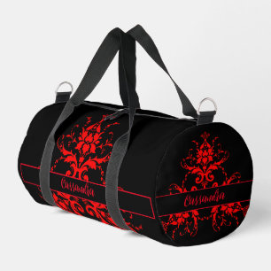 Romantischer, eleganter vintage roter Damast Duffle Bag