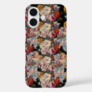 ROMANTISCHER ENGEL, DER ROSA ROSEN UND BLUMEN SAMM iPhone 16 HÜLLE