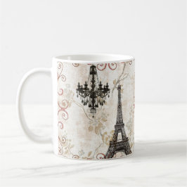 Romantischer Fall-Herbst verlässt Turm Paris Tasse