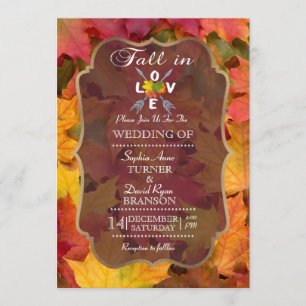 Romantischer Fall in der Liebe Hochzeitseinladung Einladung