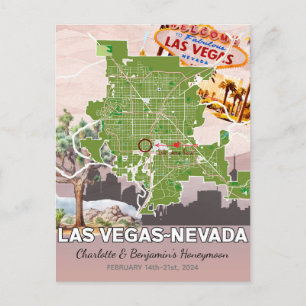 Romantischer Flitterwochenurlaub Las Vegas Nevada  Postkarte