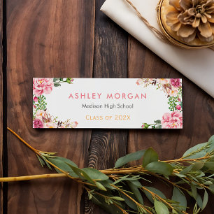 Romantischer floraler Abschluss Beipackkarte Telefonnummerkarte