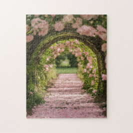Romantischer floraler Torbogen-Gartenweg für Fraue Puzzle