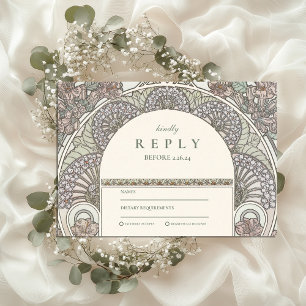 Romantischer floraler Torbogen Save the Date Hochz RSVP Karte