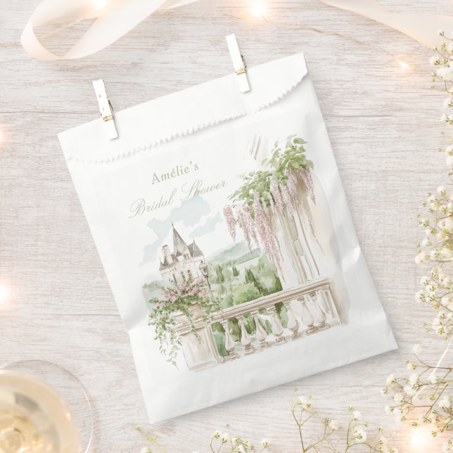 Romantischer französischer Garten Chateau Brautpar Geschenktütchen (Ausgeschnitten)