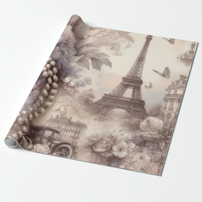 Romantischer französischer Lavendel, Eifel & Perle Geschenkpapier (Ungerollt)