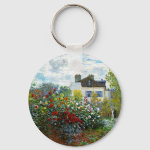 Romantischer Frühling Hochzeit Vintag Monet Garden Schlüsselanhänger