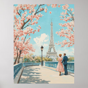 Romantischer Frühling in Paris Poster