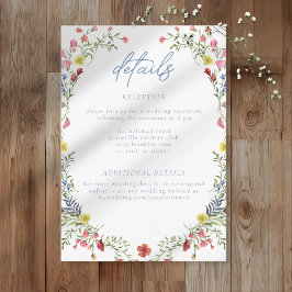 Romantischer Frühlings-Wildblumengarten-Hochzeit Begleitkarte
