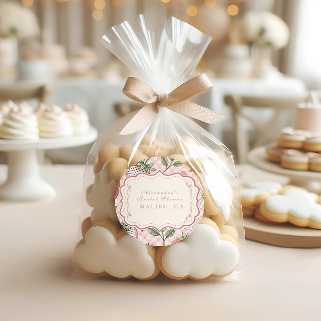 Romantischer Garten Berry Brautparty Runder Aufkleber (Von Creator hochgeladen)