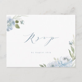 Romantischer Garten dusty Blue Blumen Hochzeit RSV Postkarte